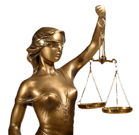 Dama da Justiça — estátua dourada com balança